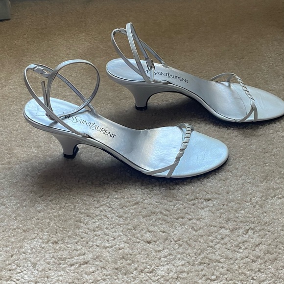 Yves Saint Laurent Shoes - Yves Saint Laurent Otello White Pearl Sandal
